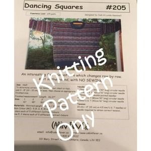 New Deb Lynda Gemmell Cabin Fever 205 Dancing Squares Pullover Knitting Pattern